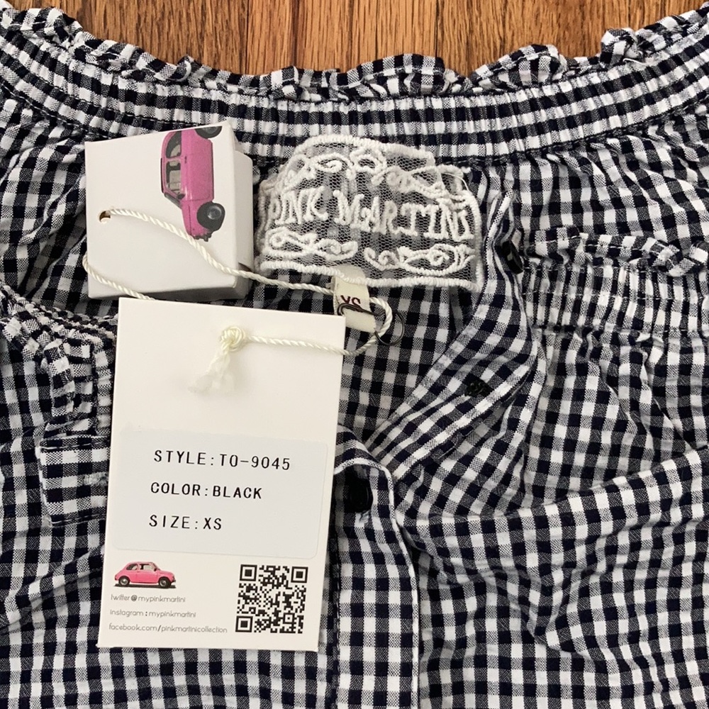 black/white gingham top - Picture 4 of 7
